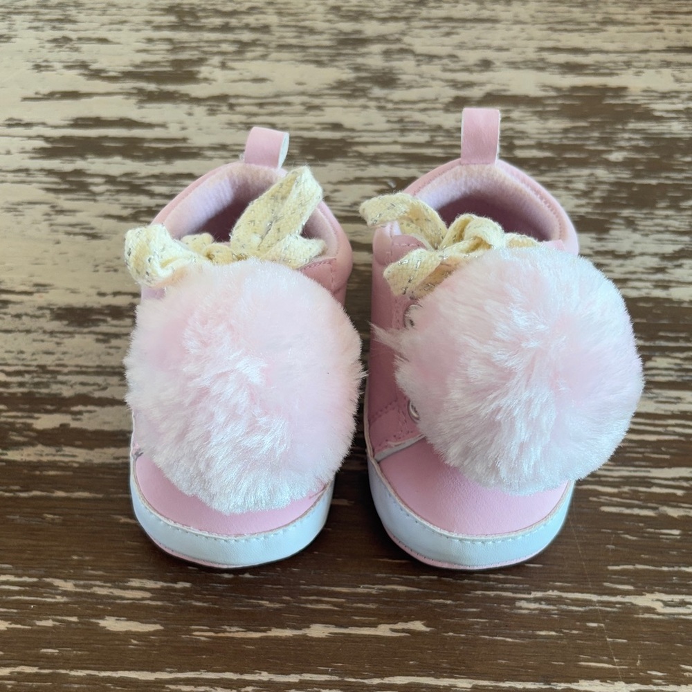 Pink Kids Shoes with Fluffy Pom Poms from NY boutique never worn